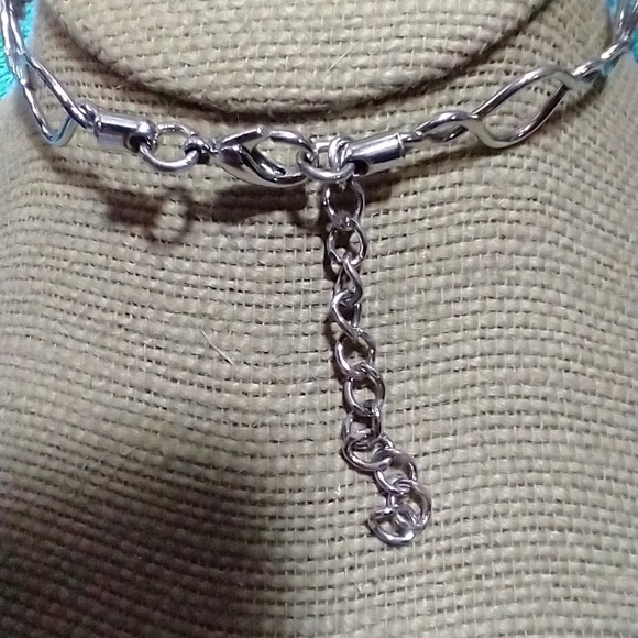 Elegant Silver Wire Twist Women's Necklace Small Size for small necks vintage - Picture 4 of 4